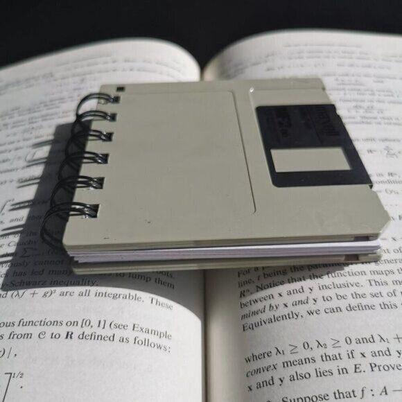 Upcycled Floppy Disk Notebook, Guy Gift for Dad Lined Paper Vintage 90s Computer - Picture 3 of 7